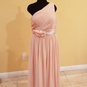 Light Pink One Shoulder Formal Gown Size 8